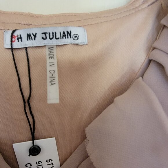 Oh My Julian Mini Dress Ruffle Front Prom/Bridesmaid Dress, Y2K NWT Blush Medium - Picture 3 of 7